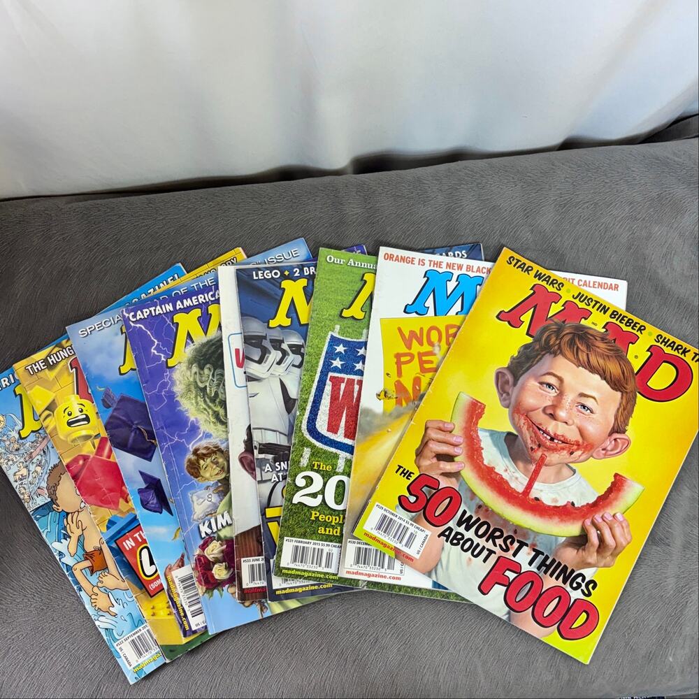 MAD Magazine Lot of 9 from 2013-2015 Issues 522 + 526 thru 533 Good Not Mint